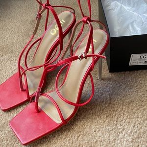 EGO Official Red Lace Up Heels
